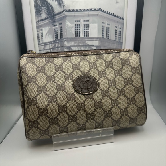 Gucci Supreme GG Monogram Clutch/Cosmetics Bag - Picture 1 of 9